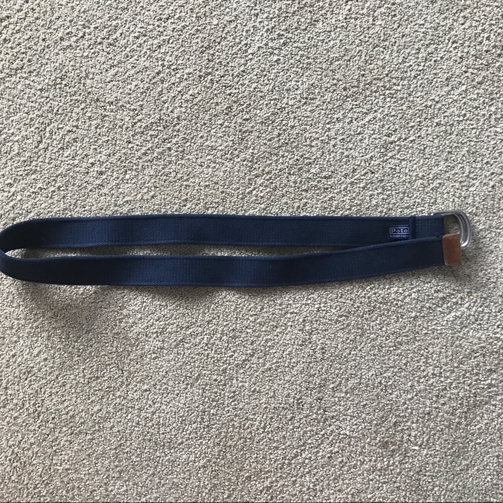 Polo Ralph Lauren Navy Double Ring Fabric Belt